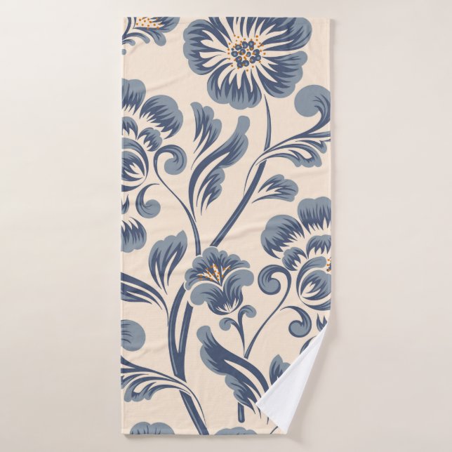 Elément motif vintage continu fleur. Élégant t (Serviette de bain)