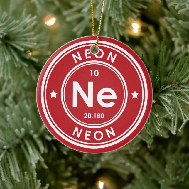 Élément néon Ornement en céramique rouge (Arbre)