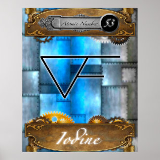 Élément périodique Iode Numéro atomique #53 Poster