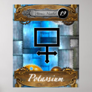 Élément périodique Potassium Atomique #19 Poster