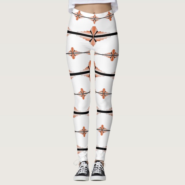 Éléments Art déco dans les leggings de pêche paste (Devant)