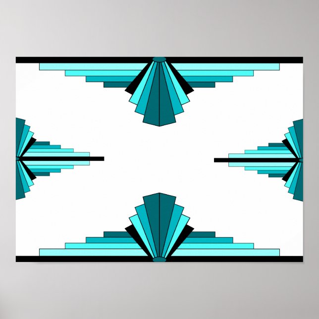 Éléments Art déco dans Poster vert turquoise (Devant)