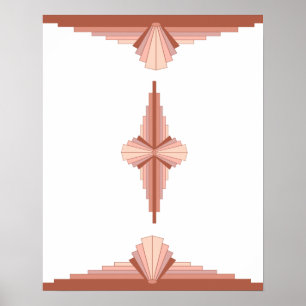 Éléments Art déco dans une palette d'or rose