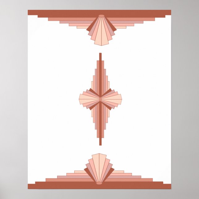 Éléments Art déco dans une palette d'or rose (Devant)