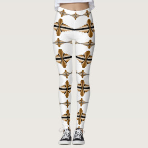 Éléments Art déco en leggings bronzés