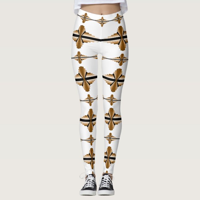 Éléments Art déco en leggings bronzés (Devant)