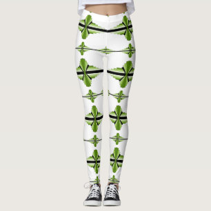 Éléments Art déco en leggings vert mousse