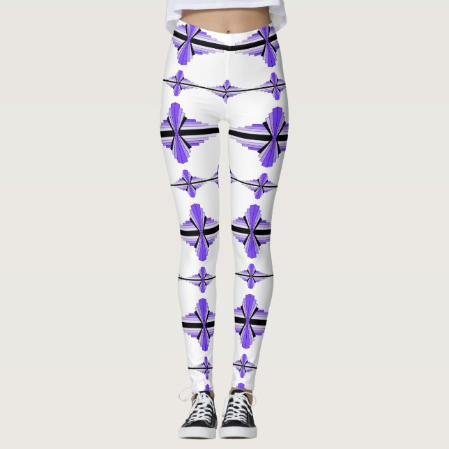 Éléments Art déco en leggings violets pastel (Devant)