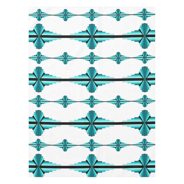Éléments Art déco en nappe verte turquoise (Devant)