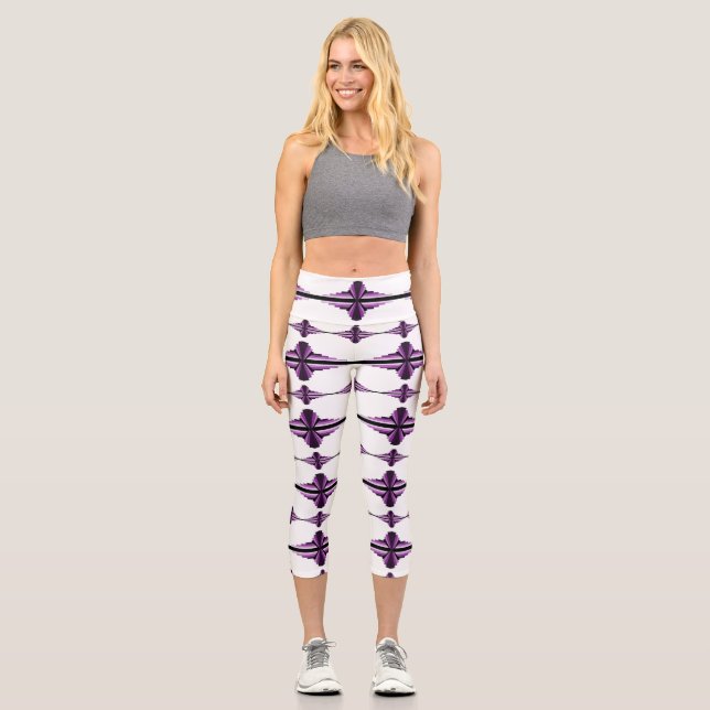 Eléments Art déco en prune foncée capri leggings (Recto)