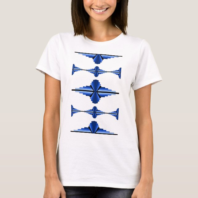 Éléments Art déco en T-shirt bleu profond (Devant)