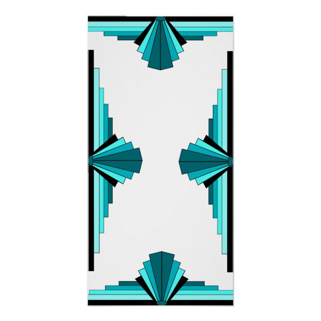 Éléments Art déco en vert turquoise (Devant)