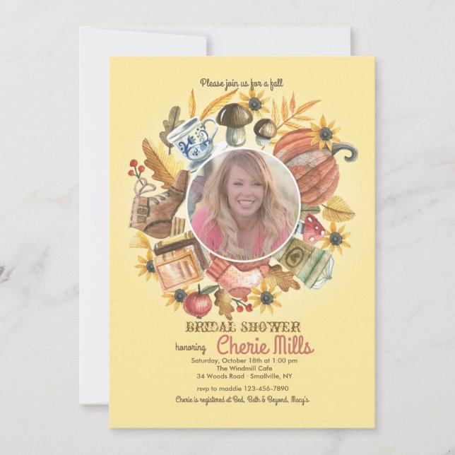 Eléments Automne Photo Invitation (Devant)