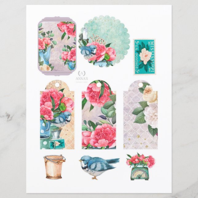 Éléments de scrapbook romantiques de jardin floral (Devant)