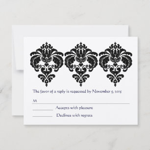 Éléments floraux Damas noirs RSVP