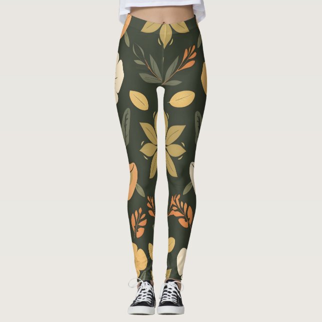 Eléments naturels élégants Leggings - Gras Digital (Devant)