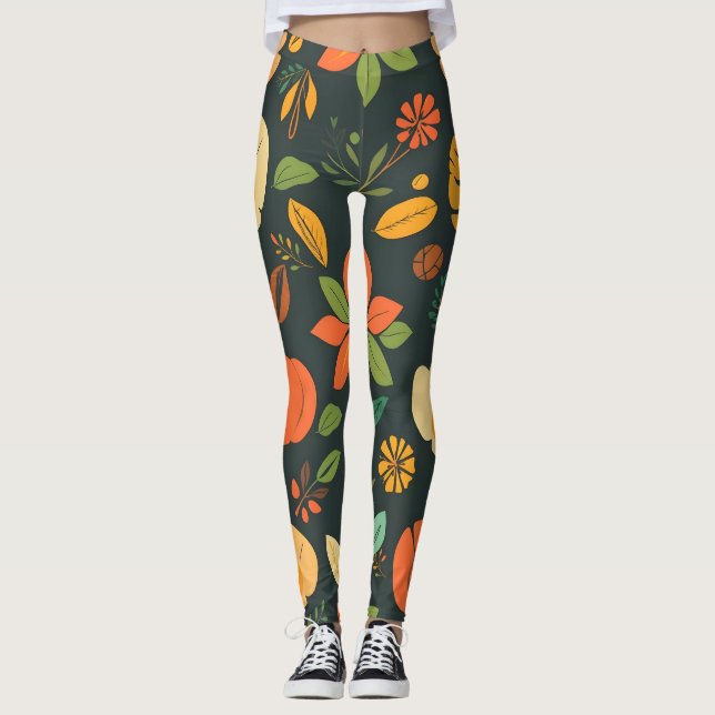 Éléments naturels vibrants Leggings - Gras Digital (Devant)