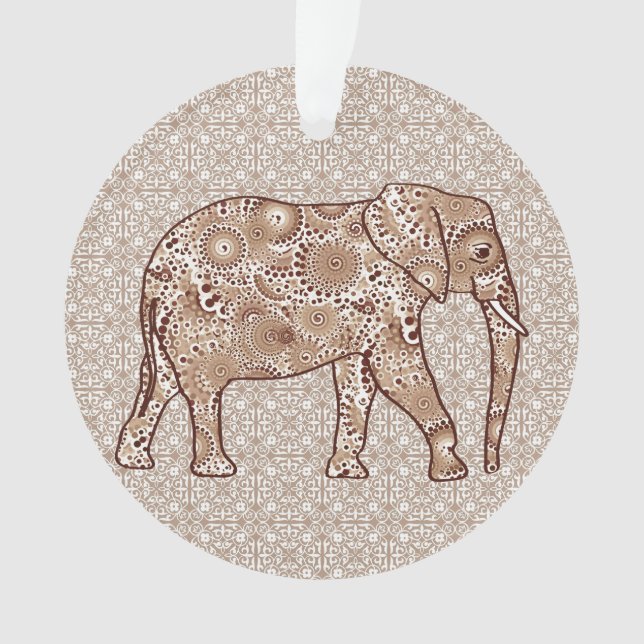 Éléphale tourbillon fractal - marron et taupe (devant)