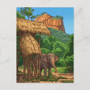 Éléphant à la carte postale de Sigiriya