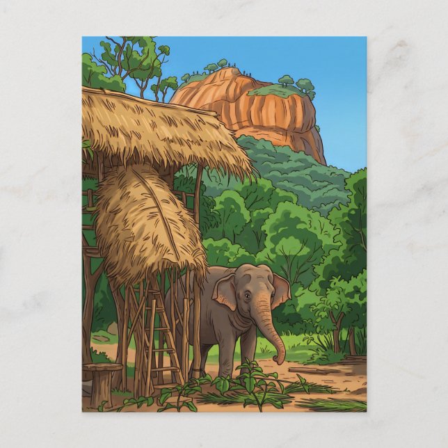 Éléphant à la carte postale de Sigiriya (Devant)