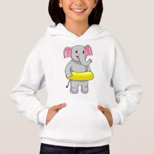 Eléphant à nager avec Lifebuoy