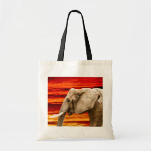Eléphant au coucher du soleil - Sac fourre-tout