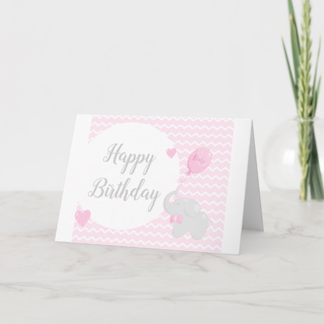 Eléphant avec ballon | Bonne carte d'anniversaire (Devant)