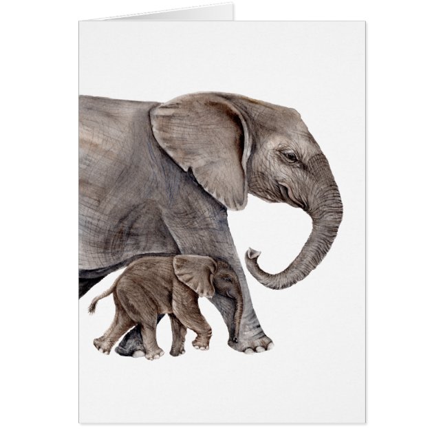 Eléphant avec bébé éléphant (Devant)