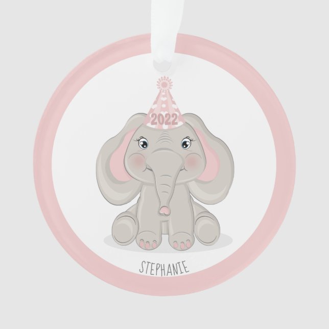 Éléphant avec chapeau de fête d'anniversaire (devant)