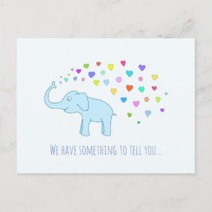 Eléphant avec coeur de couleur carte postale