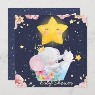 Elephant Avec Invitation Baby shower Kitten