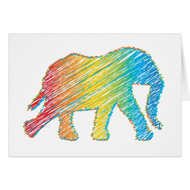 Eléphant avec lignes (Devant horizontal)