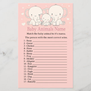Elephant Baby Animaux Nom Jeu
