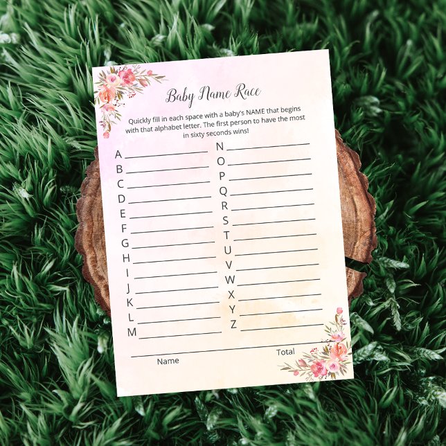 Elephant Baby Names Race Douche Carte de jeu (Créateur téléchargé)