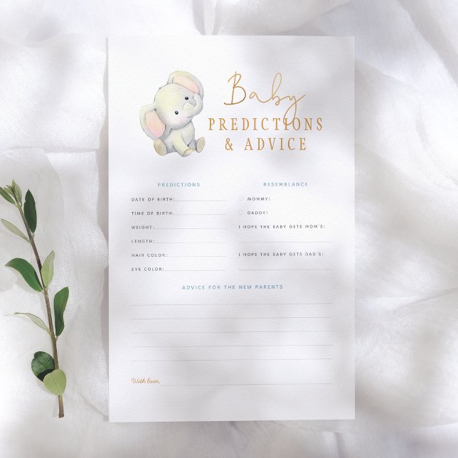 Elephant Baby Predictions & Conseils Douche Jeu (Créateur téléchargé)