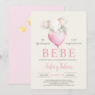 Elephant Baby shower Espagnol Invitation