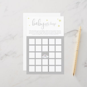 Elephant Baby shower gris clair bébé Bingo Jeu