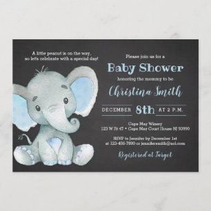 Eléphant Baby Shower Invitations pour un garçon