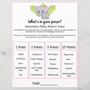 Elephant Baby shower Whats Dans Votre Jeu De Purse
