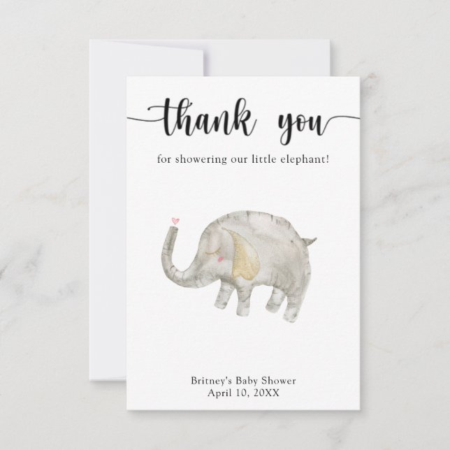 Éléphant ballon aquarelle merci  (Devant)