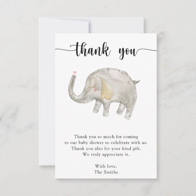 éléphant ballon aquarelle merci  (Devant)