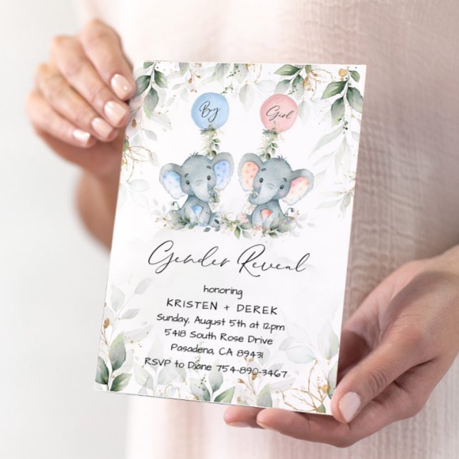 Eléphant Ballons Genre Reveillez Invitation (Créateur téléchargé)