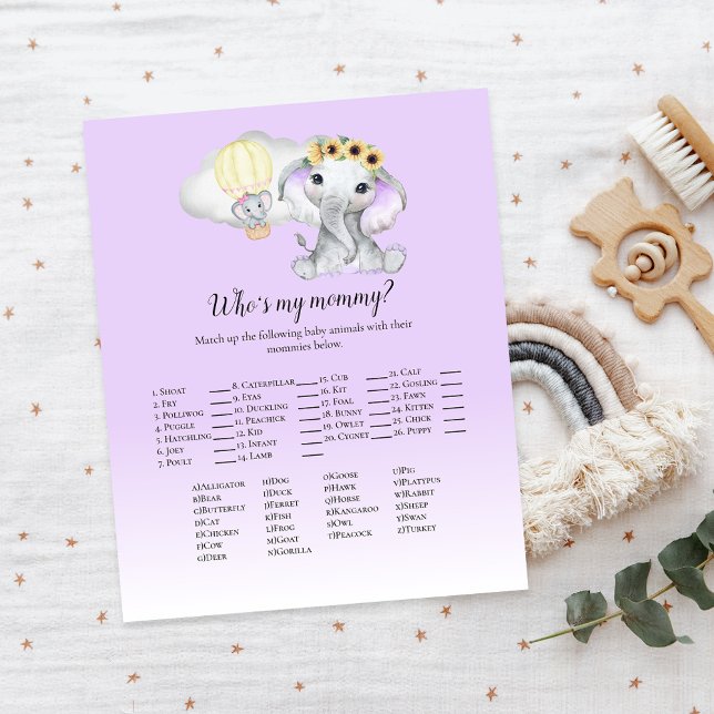 Elephant Balloon Qui est Ma maman Purple Baby Jeu (Créateur téléchargé)