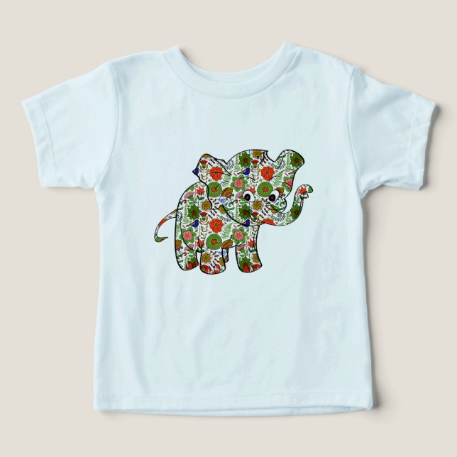 Eléphant Bébé Floral Coloré (Design Recto)
