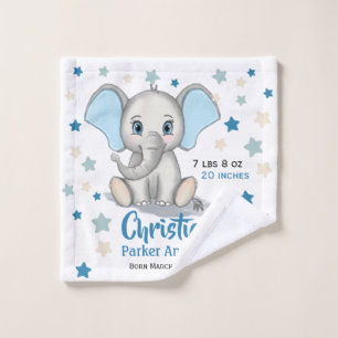 Eléphant Bébé mignon avec oreilles bleues Boy Stat