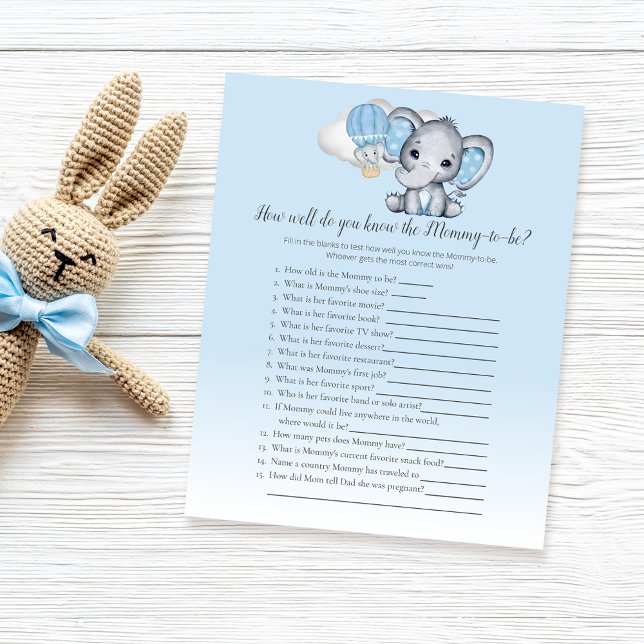 Elephant Blue Connaissez-Vous Maman-2-Be Baby Game (Créateur téléchargé)