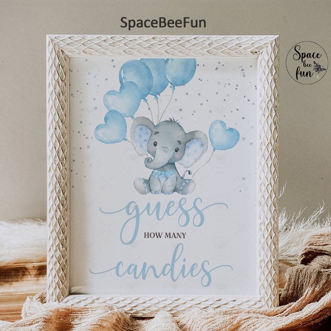 Elephant Boy Baby shower Safari Elephant Poster (elephant invitation,elephant baby shower sign,elephant boy baby shower,theme elephant,safari animals)