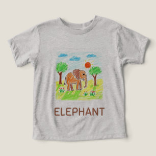 Eléphant Cartoon mignon - Enfants Animal Art