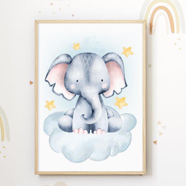 Elephant Cloud Nursery Poster Kids Room Imprimer (Créateur téléchargé)