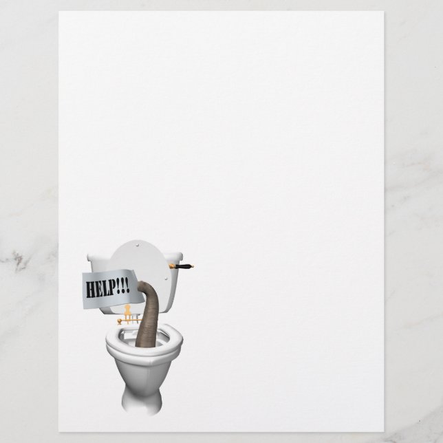 Eléphant Coincé Dans Les Toilettes (Devant)